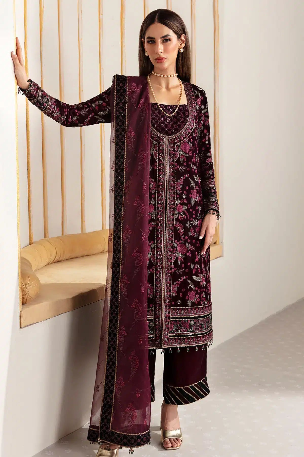 Jazmin | Velvet 23 | VF-2010 by Designer Jazmin - House of Maryam - Pakistani Designer Ethnic Wear in {{ shop.shopifyCountryName }}