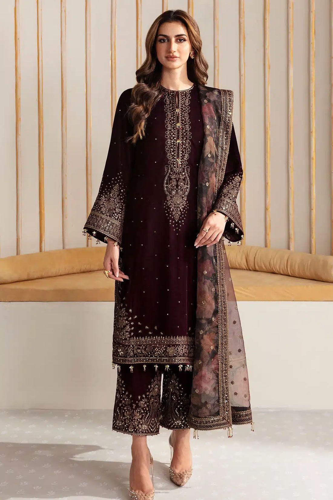 Jazmin | Velvet 23 | VF-2012 by Designer Jazmin - House of Maryam - Pakistani Designer Ethnic Wear in {{ shop.shopifyCountryName }}