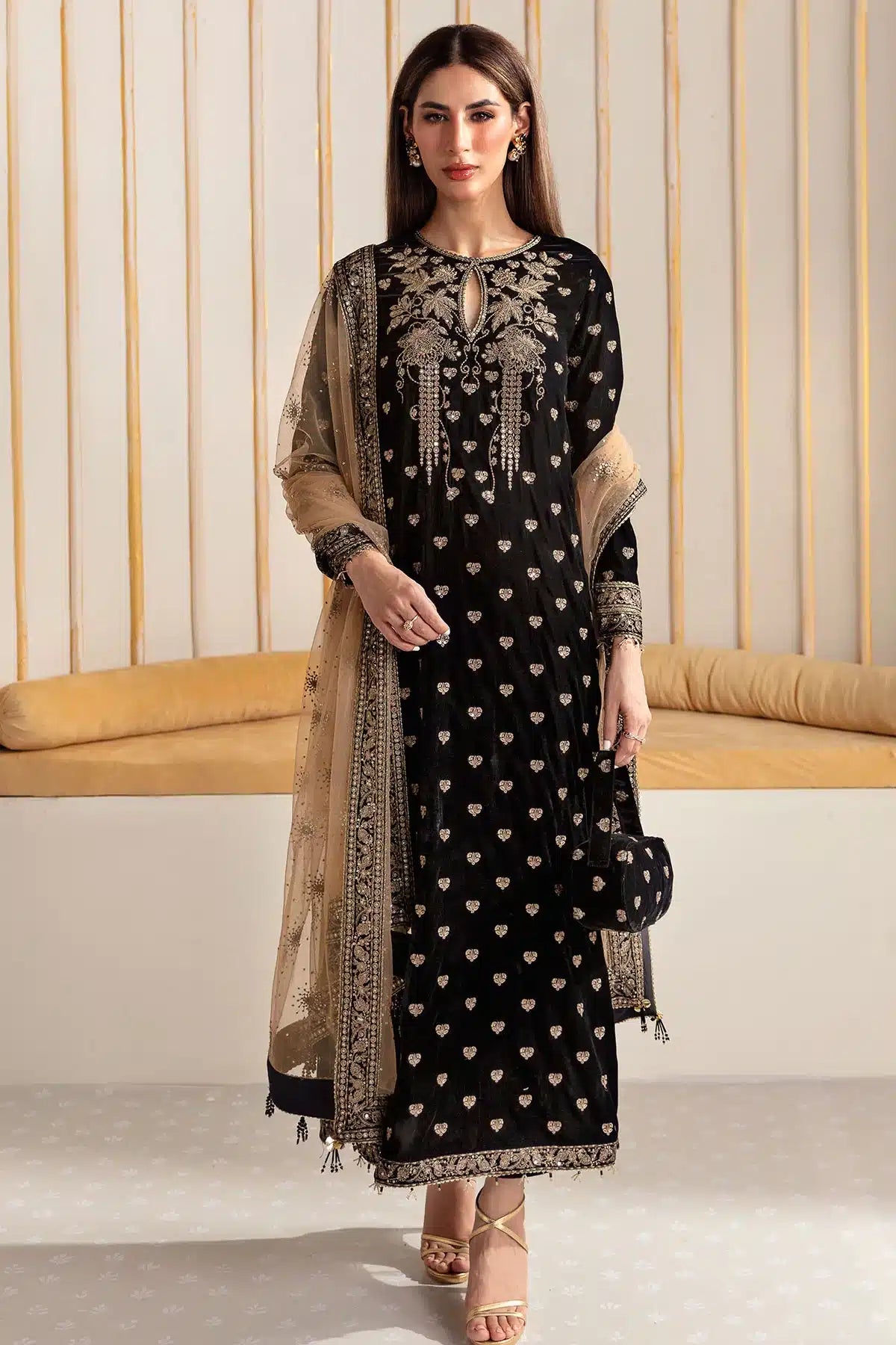 Jazmin | Velvet 23 | VF-2014 by Designer Jazmin - House of Maryam - Pakistani Designer Ethnic Wear in {{ shop.shopifyCountryName }}