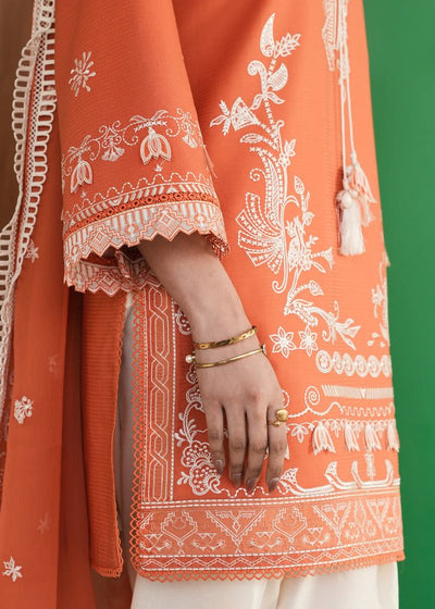 Jeem | Lawn 26 | BURNT SAFFRON-Brand:Jeem-Type:Ladies Clothes-Pinkish Orange-Lawn-House of Maryam- Buy in UK, USA