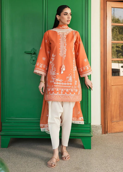 Jeem | Lawn 26 | BURNT SAFFRON-Brand:Jeem-Type:Ladies Clothes-Pinkish Orange-Lawn-House of Maryam- Buy in UK, USA