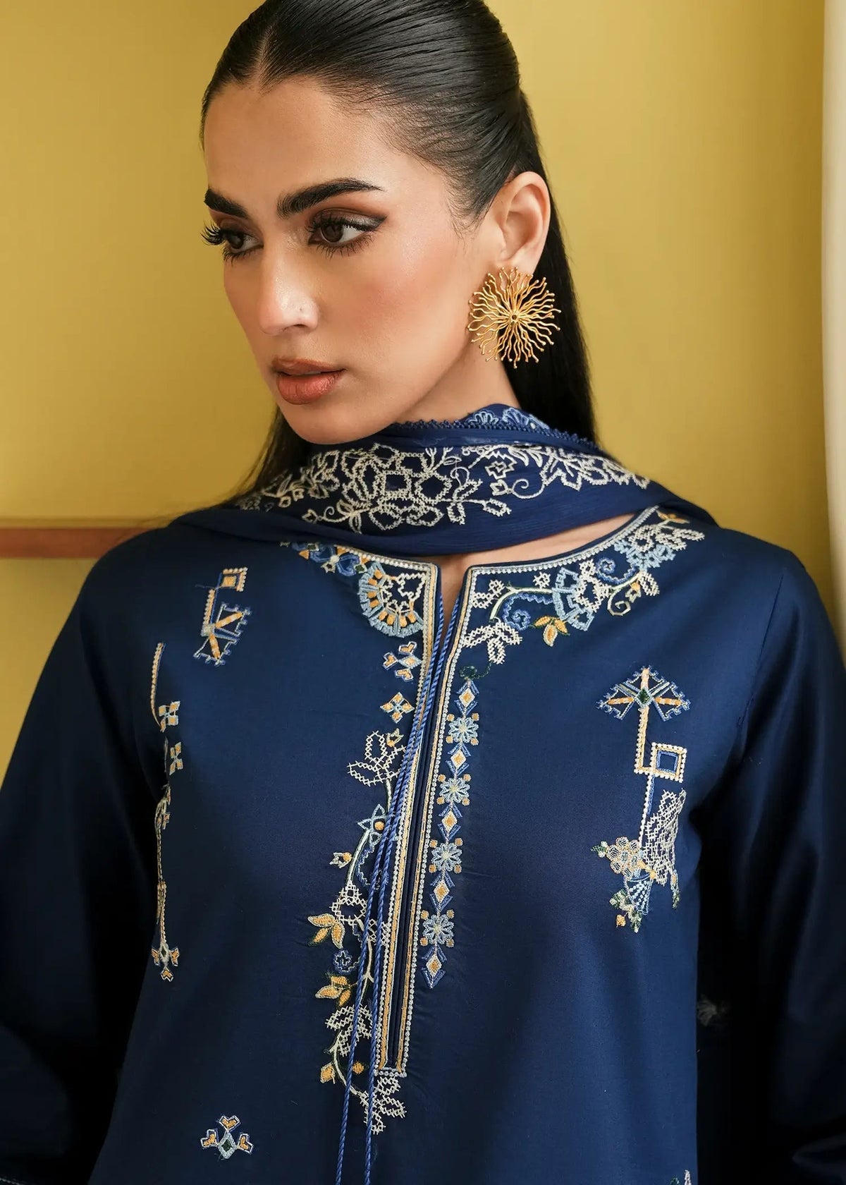 Jeem | Lawn 26 | INDIGO NOOR-Brand:Jeem-Type:Ladies Clothes-Zinc Blue-Lawn-House of Maryam- Buy in UK, USA
