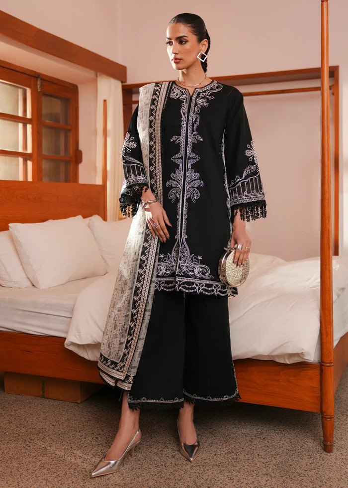 Jeem | Lawn 26 | IVORY INK BLACK-Brand:Jeem-Type:Ladies Clothes-Black-Lawn-House of Maryam- Buy in UK, USA