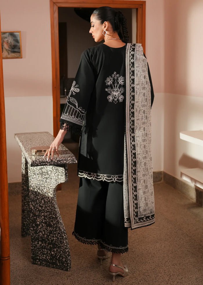 Jeem | Lawn 26 | IVORY INK BLACK-Brand:Jeem-Type:Ladies Clothes-Black-Lawn-House of Maryam- Buy in UK, USA