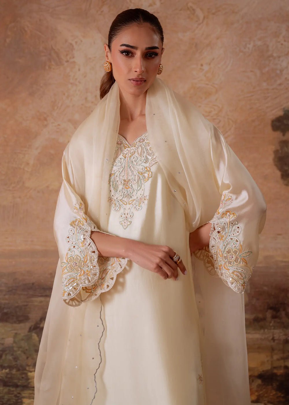 Jeem | Signature Edit 26 | LIME SHEESHA-Brand:Jeem-Type:Ladies Clothes-Butter Yellow-Sheesha Silk-House of Maryam- Buy in UK, USA