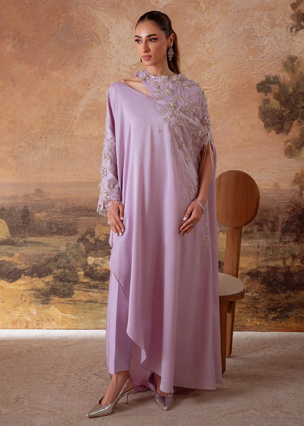Jeem | Signature Edit 26 | SERENE LILAC-Brand:Jeem-Type:Ladies Clothes-Lilac-Velvet Silk-House of Maryam- Buy in UK, USA