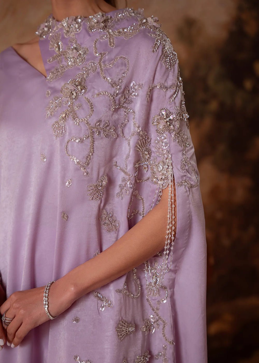 Jeem | Signature Edit 26 | SERENE LILAC-Brand:Jeem-Type:Ladies Clothes-Lilac-Velvet Silk-House of Maryam- Buy in UK, USA
