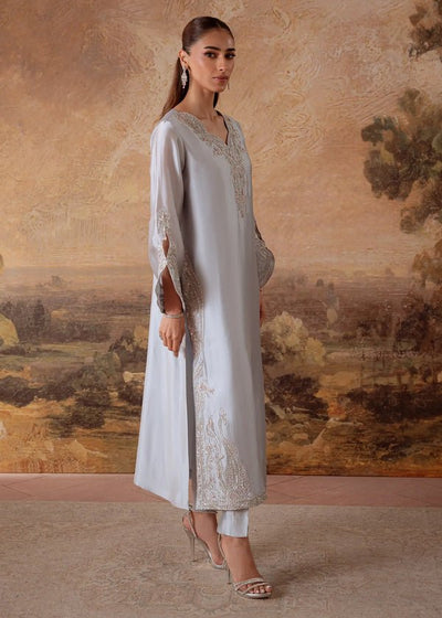 Jeem | Signature Edit 26 | SLATE LT GREY-Brand:Jeem-Type:Ladies Clothes-Light Gray-Sheesha Silk-House of Maryam- Buy in UK, USA