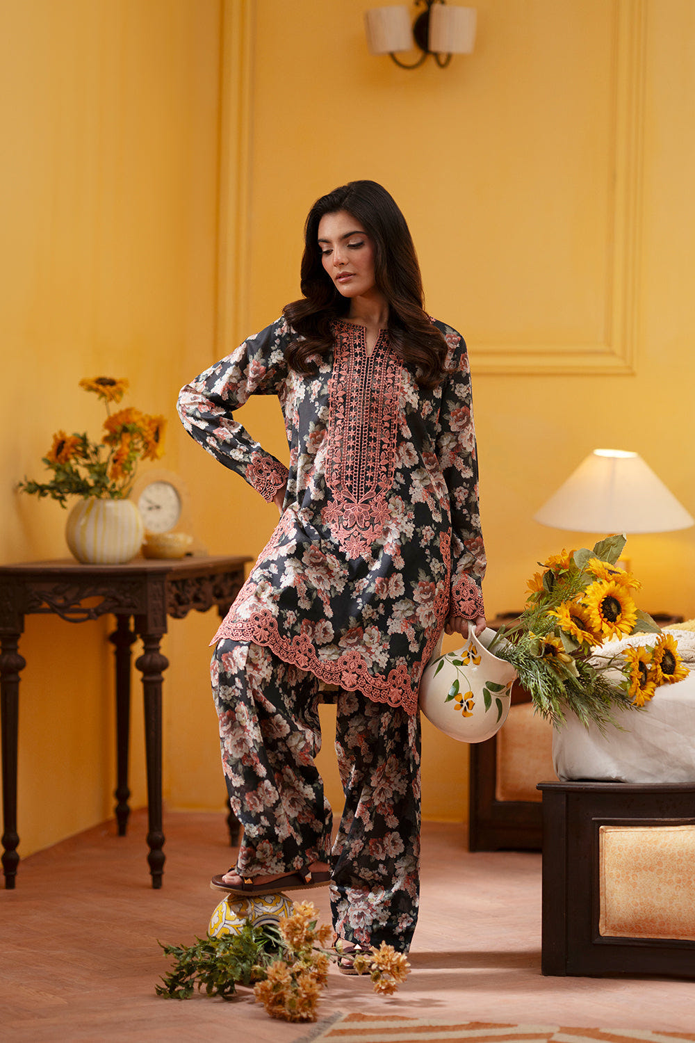 Saira Rizwan | Joolie Co ords | CHARCOAL-JBP25-02 -  Saira Rizwan Ladies Clothes - Original Designer Dress - House of Maryam
