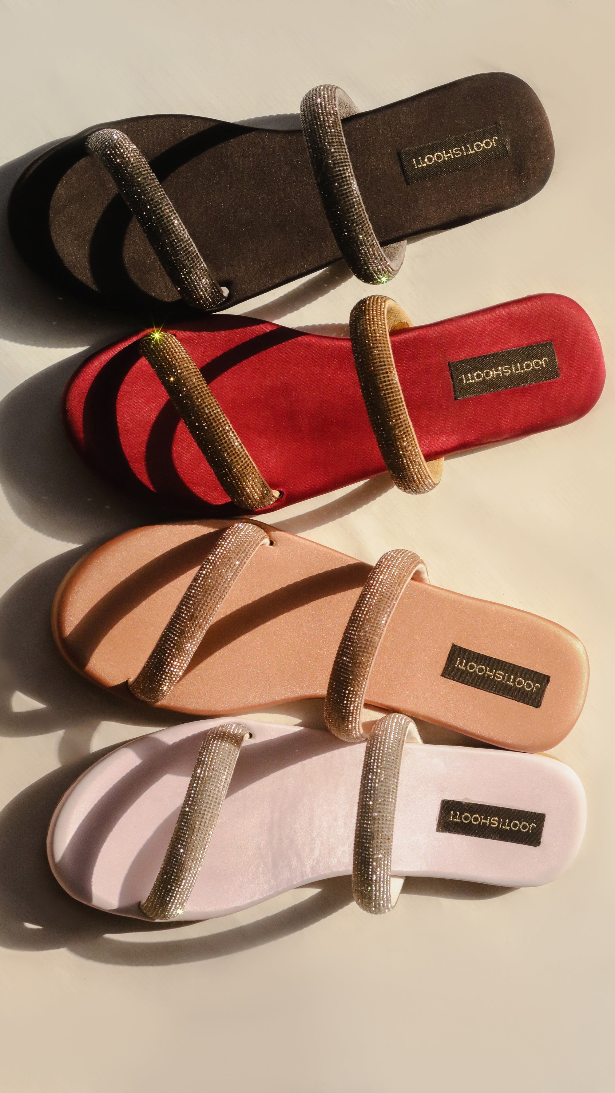 Juliet Two Strap Diamanté Slides by House of Maryam - House of Maryam