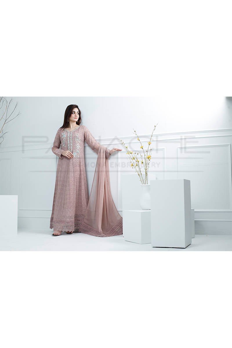 Panache | Pret | Dusty Rose Elegance -  Panache By Mona clothing - Original Designer Dress - House of Maryam
