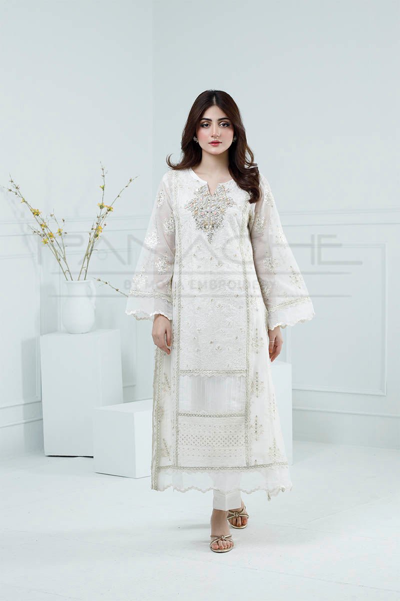 Panache | Pret | Ivory Mirage -  Panache By Mona dresses - Original Designer Dress - House of Maryam