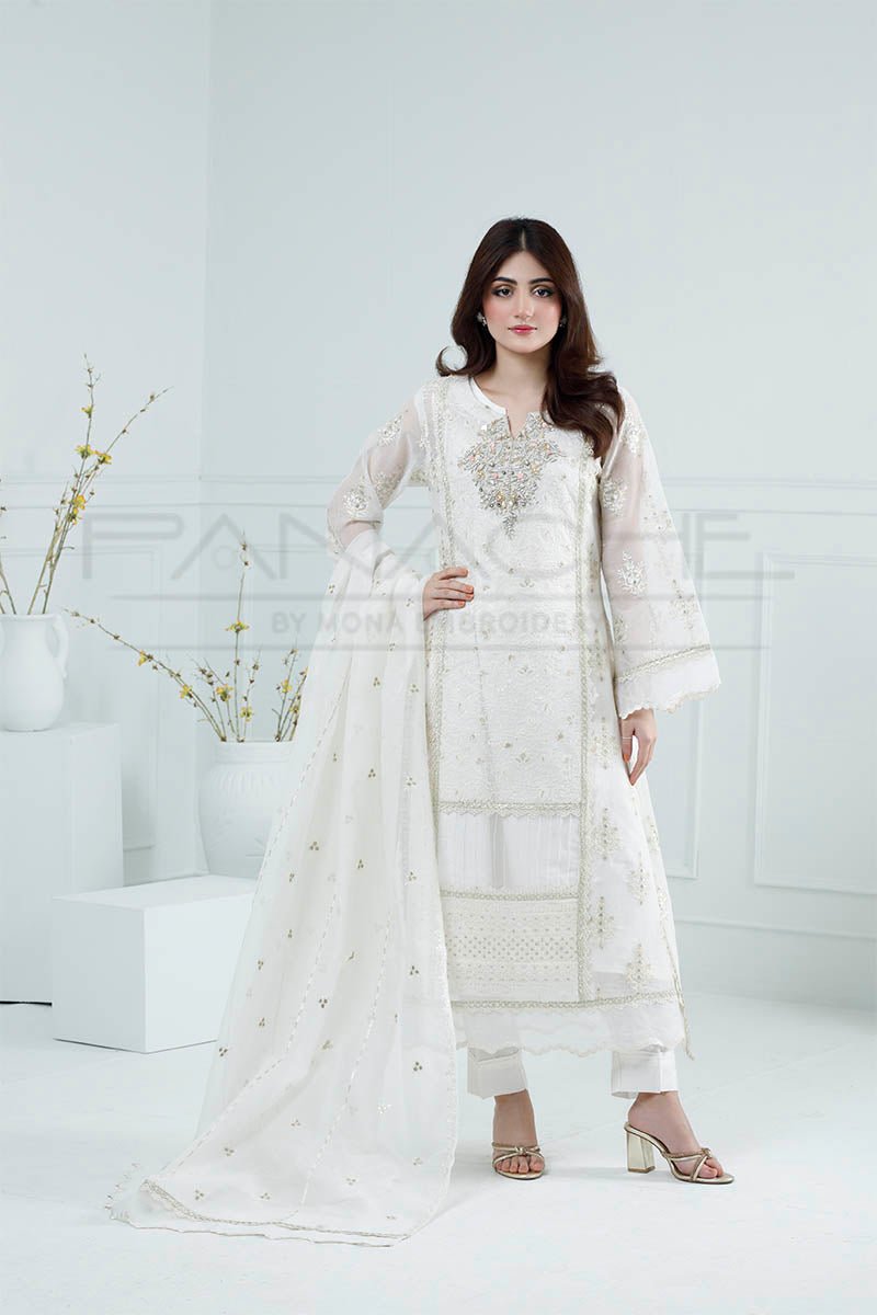Panache | Pret | Ivory Mirage -  Panache By Mona dresses - Original Designer Dress - House of Maryam
