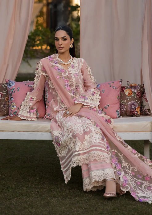 Kahf Premium | Luxury Lawn 25 | KLR-09 Bellerose-Brand:Kahf Premium-Type:Ladies Clothes-Pink-Lawn-House of Maryam- Buy in UK, USA
