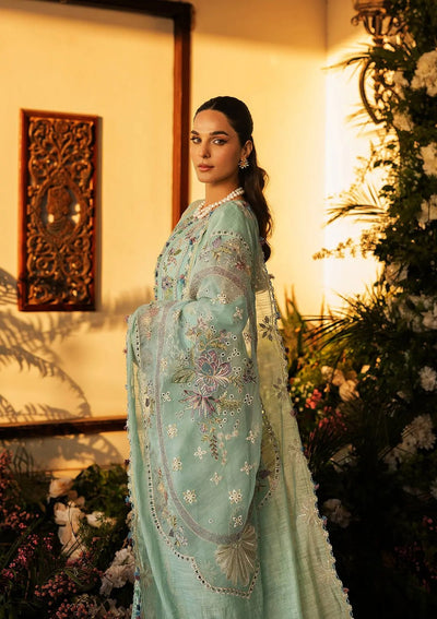 Kahf Premium | Luxury Lawn 25 | KLR-10 Elva-Brand:Kahf Premium-Type:Ladies Clothes-Sky Blue-Lawn-House of Maryam- Buy in UK, USA