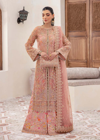 Kanwal Malik | Mirha Eid Luxury Pret 25 | Eshaal-Brand:Kanwal Malik-Type:Ladies Clothes-Pink-Organza-House of Maryam- Buy in UK, USA
