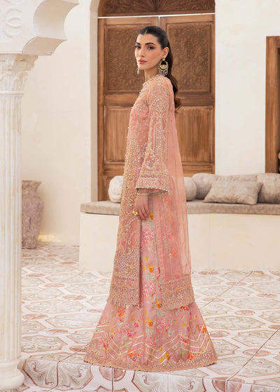 Kanwal Malik | Mirha Eid Luxury Pret 25 | Eshaal-Brand:Kanwal Malik-Type:Ladies Clothes-Pink-Organza-House of Maryam- Buy in UK, USA