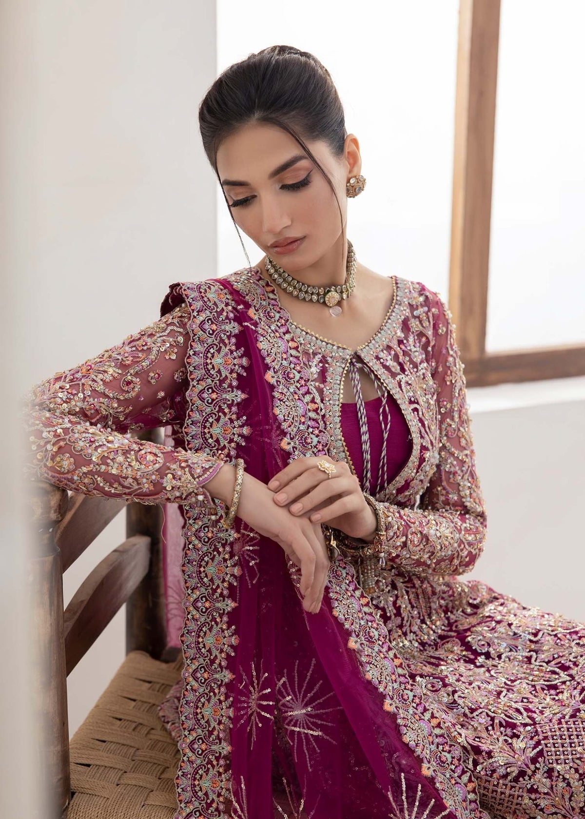Kanwal Malik | Mirha Eid Luxury Pret 25 | Kaira-Brand:Kanwal Malik-Type:Ladies Clothes-Plum-Net-House of Maryam- Buy in UK, USA