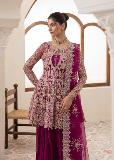 Kanwal Malik | Mirha Eid Luxury Pret 25 | Kaira-Brand:Kanwal Malik-Type:Ladies Clothes-Plum-Net-House of Maryam- Buy in UK, USA