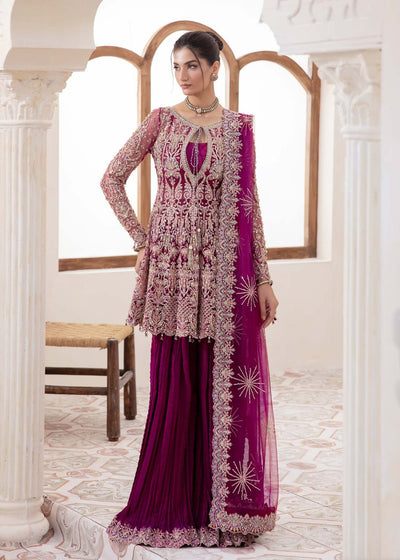Kanwal Malik | Mirha Eid Luxury Pret 25 | Kaira-Brand:Kanwal Malik-Type:Ladies Clothes-Plum-Net-House of Maryam- Buy in UK, USA