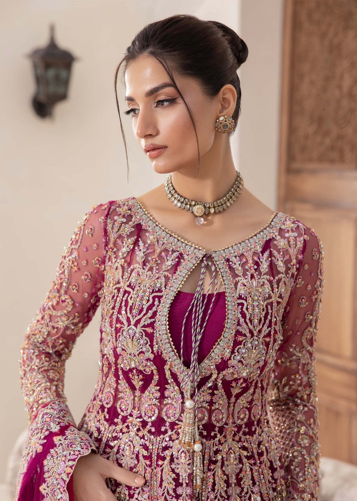 Kanwal Malik | Mirha Eid Luxury Pret 25 | Kaira-Brand:Kanwal Malik-Type:Ladies Clothes-Plum-Net-House of Maryam- Buy in UK, USA