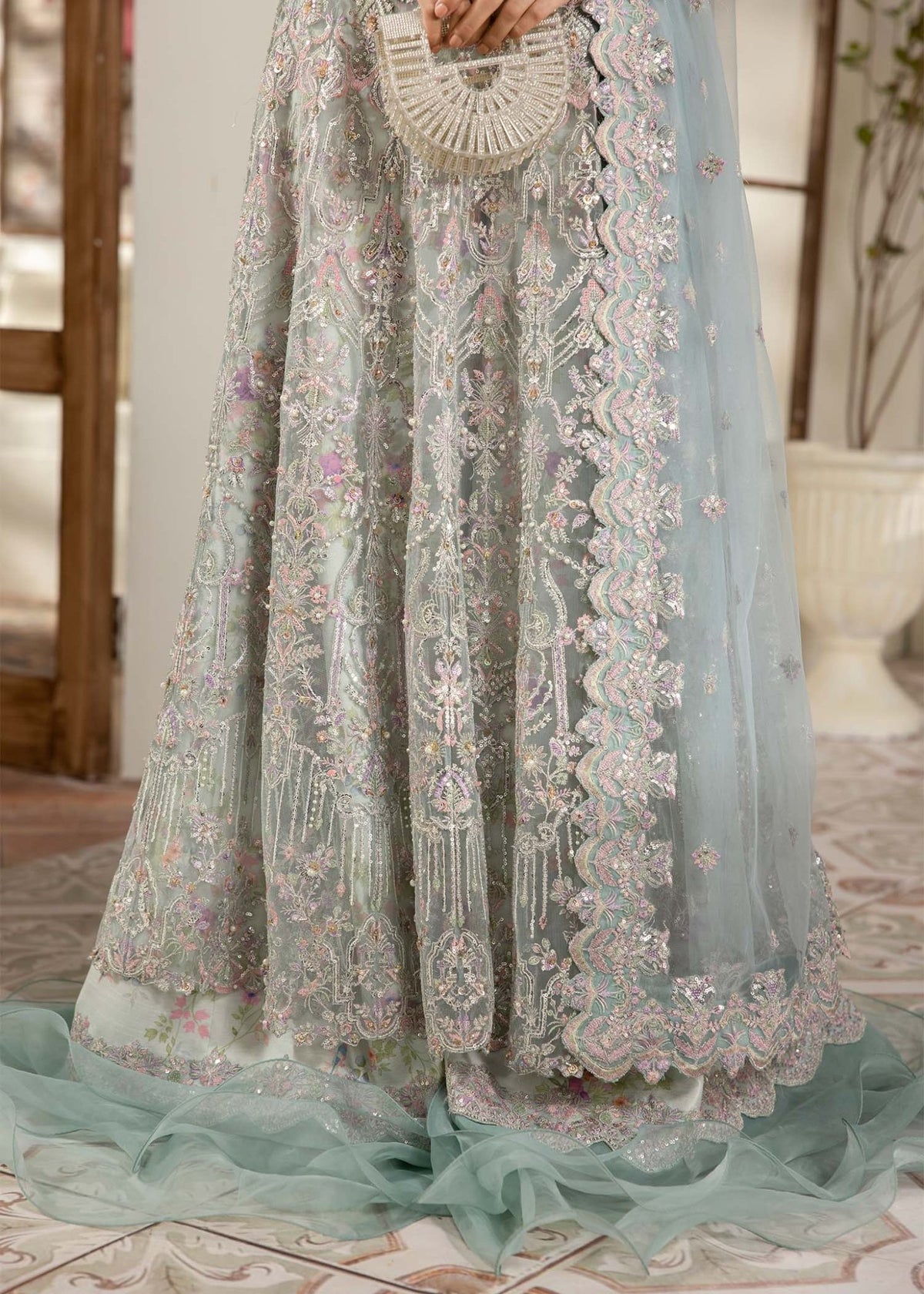 Kanwal Malik | Mirha Eid Luxury Pret 25 | Lily-Brand:Kanwal Malik-Type:Ladies Clothes-Sky Blue-Net-House of Maryam- Buy in UK, USA