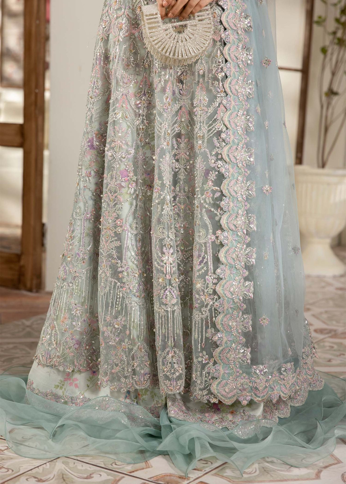 Kanwal Malik | Mirha Eid Luxury Pret 25 | Lily-Brand:Kanwal Malik-Type:Ladies Clothes-Sky Blue-Net-House of Maryam- Buy in UK, USA
