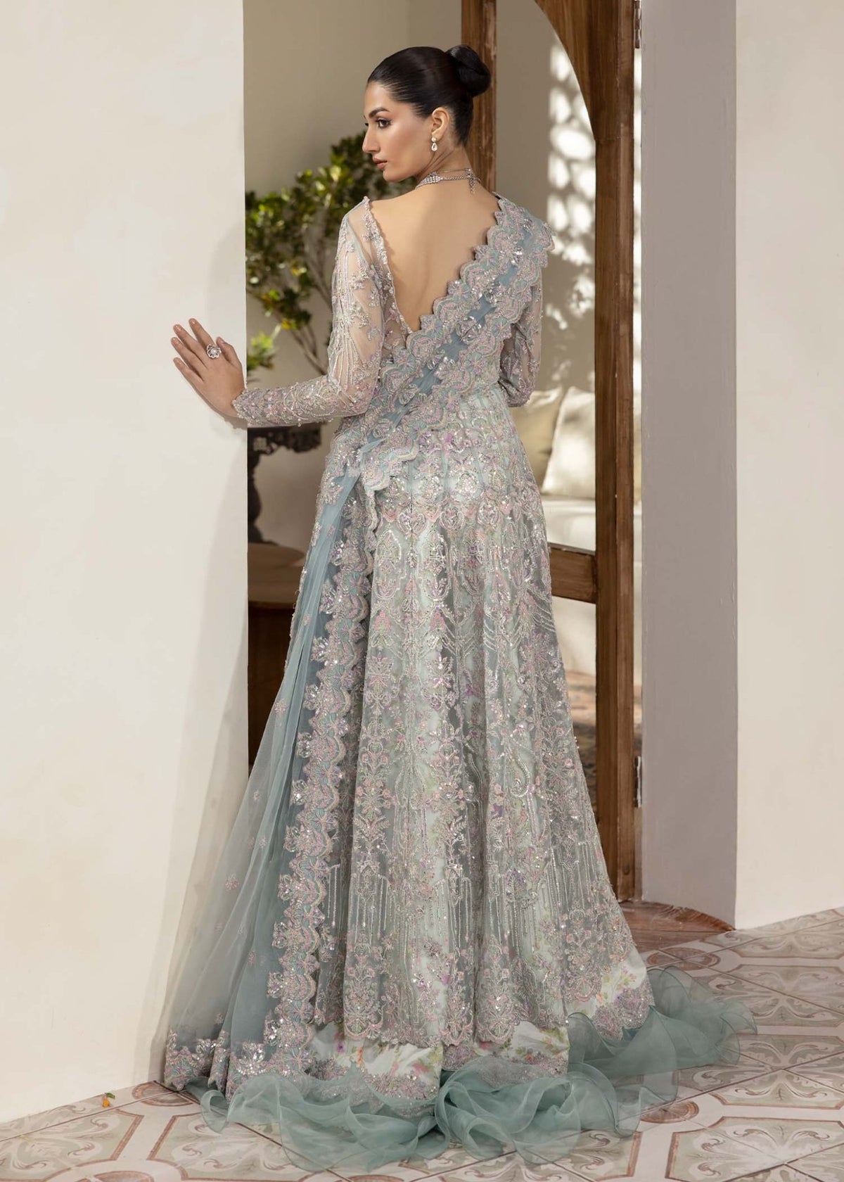 Kanwal Malik | Mirha Eid Luxury Pret 25 | Lily-Brand:Kanwal Malik-Type:Ladies Clothes-Sky Blue-Net-House of Maryam- Buy in UK, USA