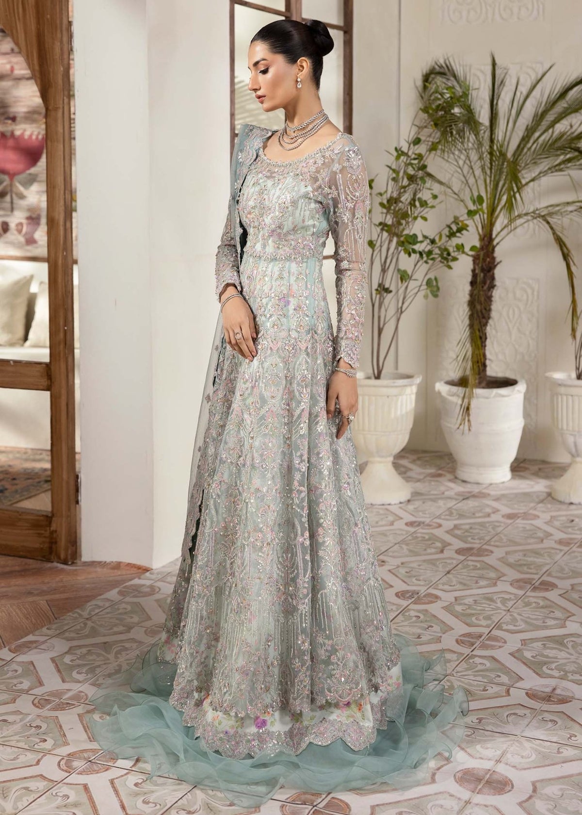 Kanwal Malik | Mirha Eid Luxury Pret 25 | Lily-Brand:Kanwal Malik-Type:Ladies Clothes-Sky Blue-Net-House of Maryam- Buy in UK, USA