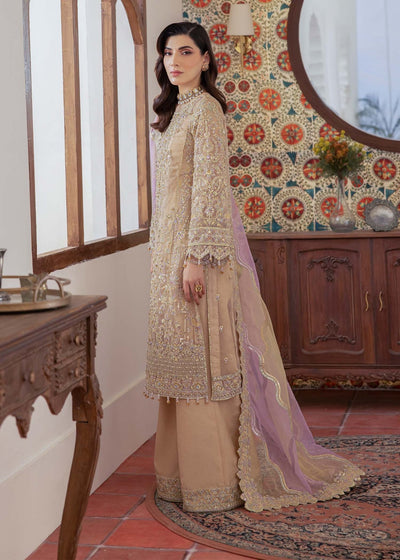 Kanwal Malik | Mirha Eid Luxury Pret 25 | Mahin-Brand:Kanwal Malik-Type:Ladies Clothes-Beige-Lawn-House of Maryam- Buy in UK, USA