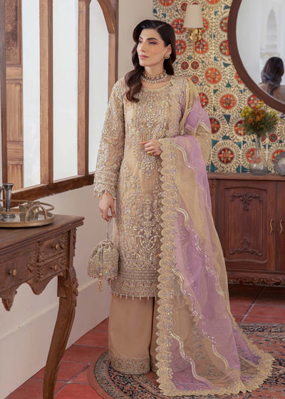 Kanwal Malik | Mirha Eid Luxury Pret 25 | Mahin-Brand:Kanwal Malik-Type:Ladies Clothes-Beige-Lawn-House of Maryam- Buy in UK, USA
