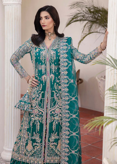 Kanwal Malik | Mirha Eid Luxury Pret 25 | Maya-Brand:Kanwal Malik-Type:Ladies Clothes-Teal-Synthetic Organza-House of Maryam- Buy in UK, USA