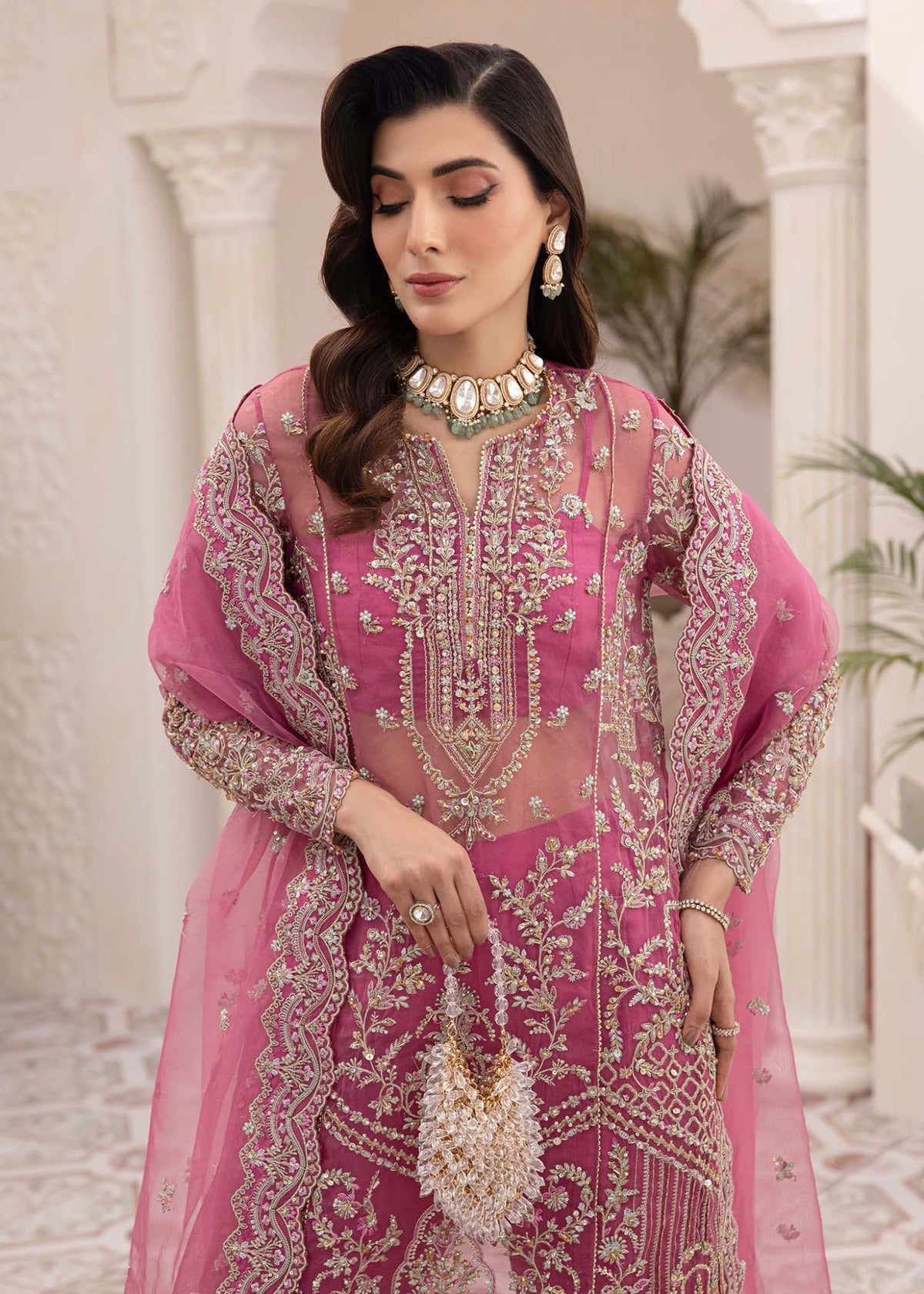 Kanwal Malik | Mirha Eid Luxury Pret 25 | Risha-Brand:Kanwal Malik-Type:Ladies Clothes-Pink-Synthetic Organza-House of Maryam- Buy in UK, USA