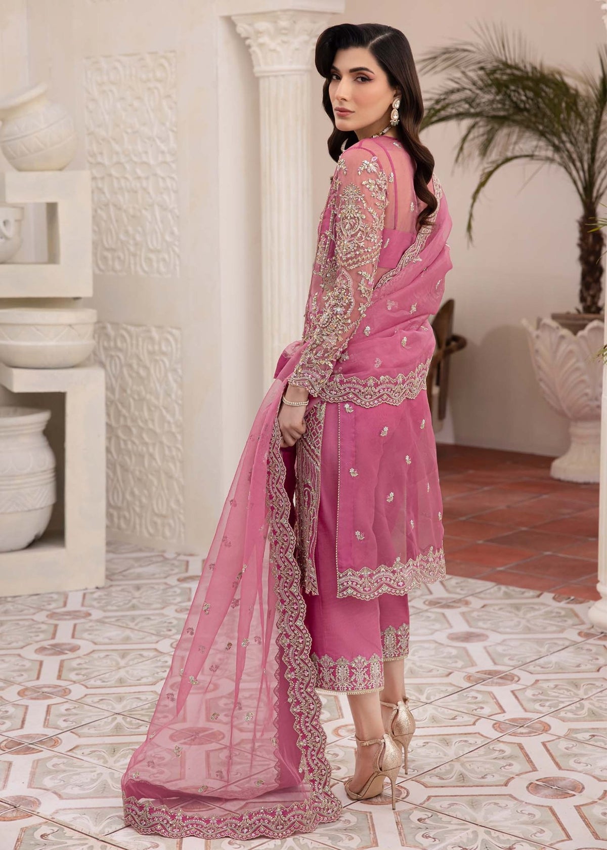 Kanwal Malik | Mirha Eid Luxury Pret 25 | Risha-Brand:Kanwal Malik-Type:Ladies Clothes-Pink-Synthetic Organza-House of Maryam- Buy in UK, USA