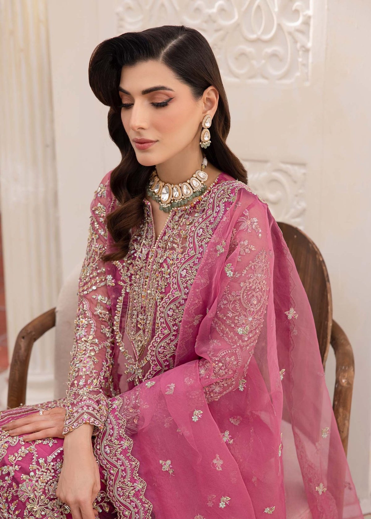 Kanwal Malik | Mirha Eid Luxury Pret 25 | Risha-Brand:Kanwal Malik-Type:Ladies Clothes-Pink-Synthetic Organza-House of Maryam- Buy in UK, USA
