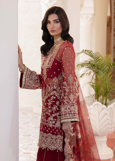 Kanwal Malik | Mirha Eid Luxury Pret 25 | Zehrah-Brand:Kanwal Malik-Type:Ladies Clothes-Red-Organza-House of Maryam- Buy in UK, USA