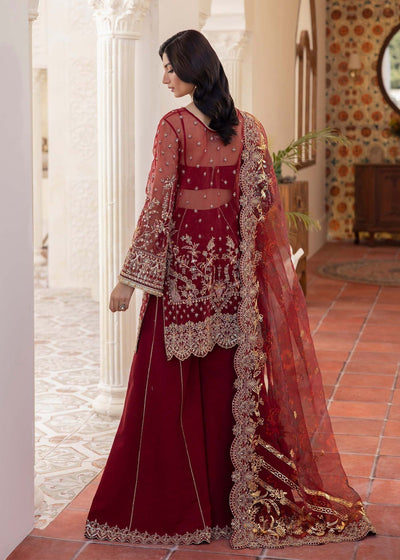 Kanwal Malik | Mirha Eid Luxury Pret 25 | Zehrah-Brand:Kanwal Malik-Type:Ladies Clothes-Red-Organza-House of Maryam- Buy in UK, USA
