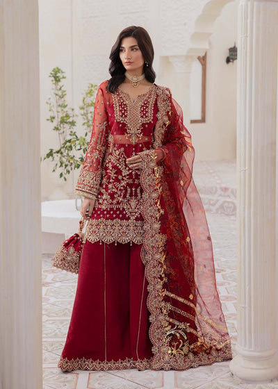 Kanwal Malik | Mirha Eid Luxury Pret 25 | Zehrah-Brand:Kanwal Malik-Type:Ladies Clothes-Red-Organza-House of Maryam- Buy in UK, USA