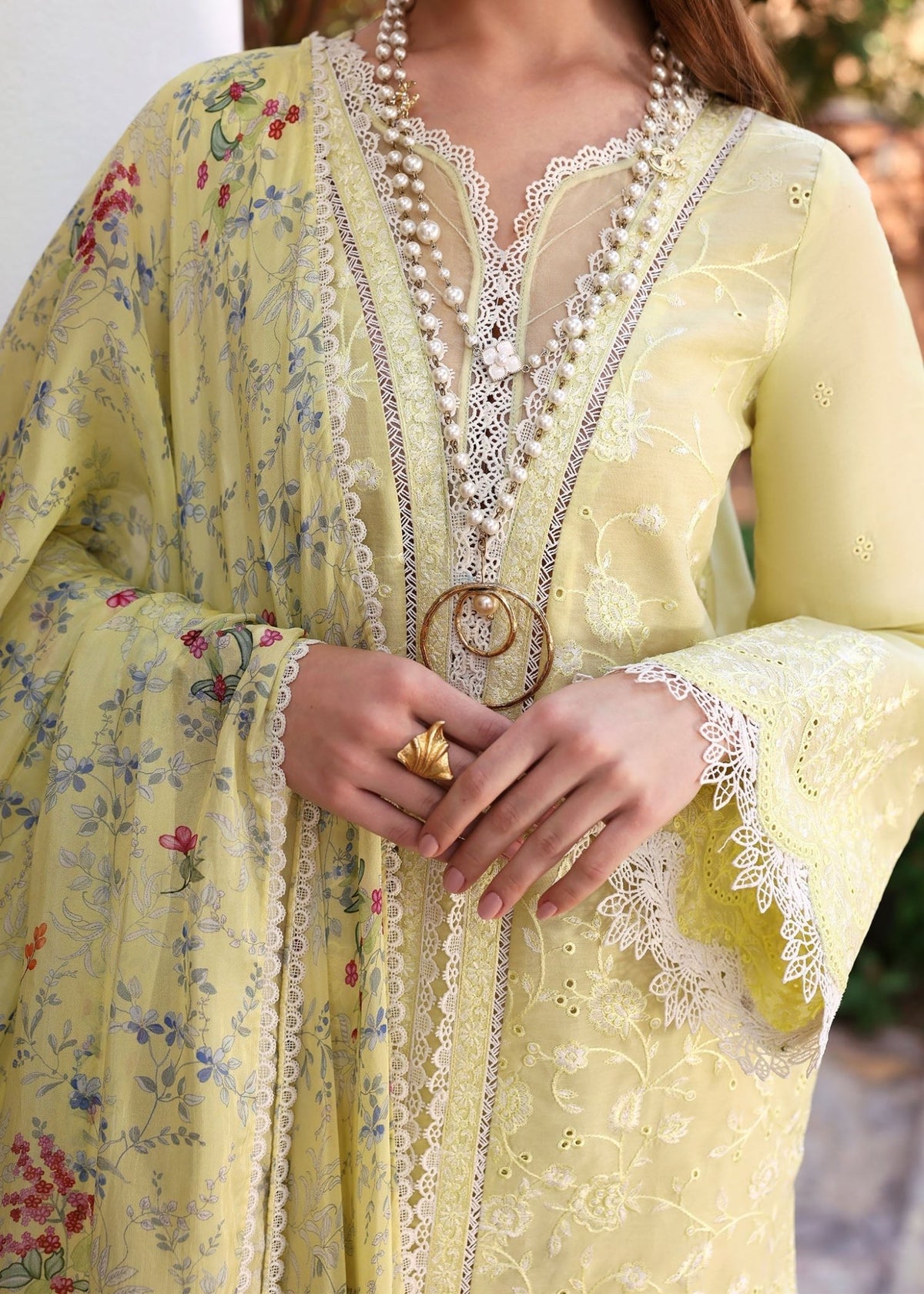 Kanwal Malik | Siena Pret | Celine-Brand:Kanwal Malik-Type:Ladies Clothes-Pistachio Green-Lawn-House of Maryam- Buy in UK, USA