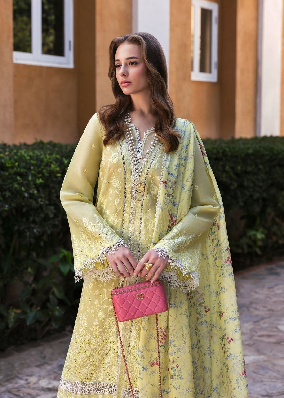 Kanwal Malik | Siena Pret | Celine-Brand:Kanwal Malik-Type:Ladies Clothes-Pistachio Green-Lawn-House of Maryam- Buy in UK, USA