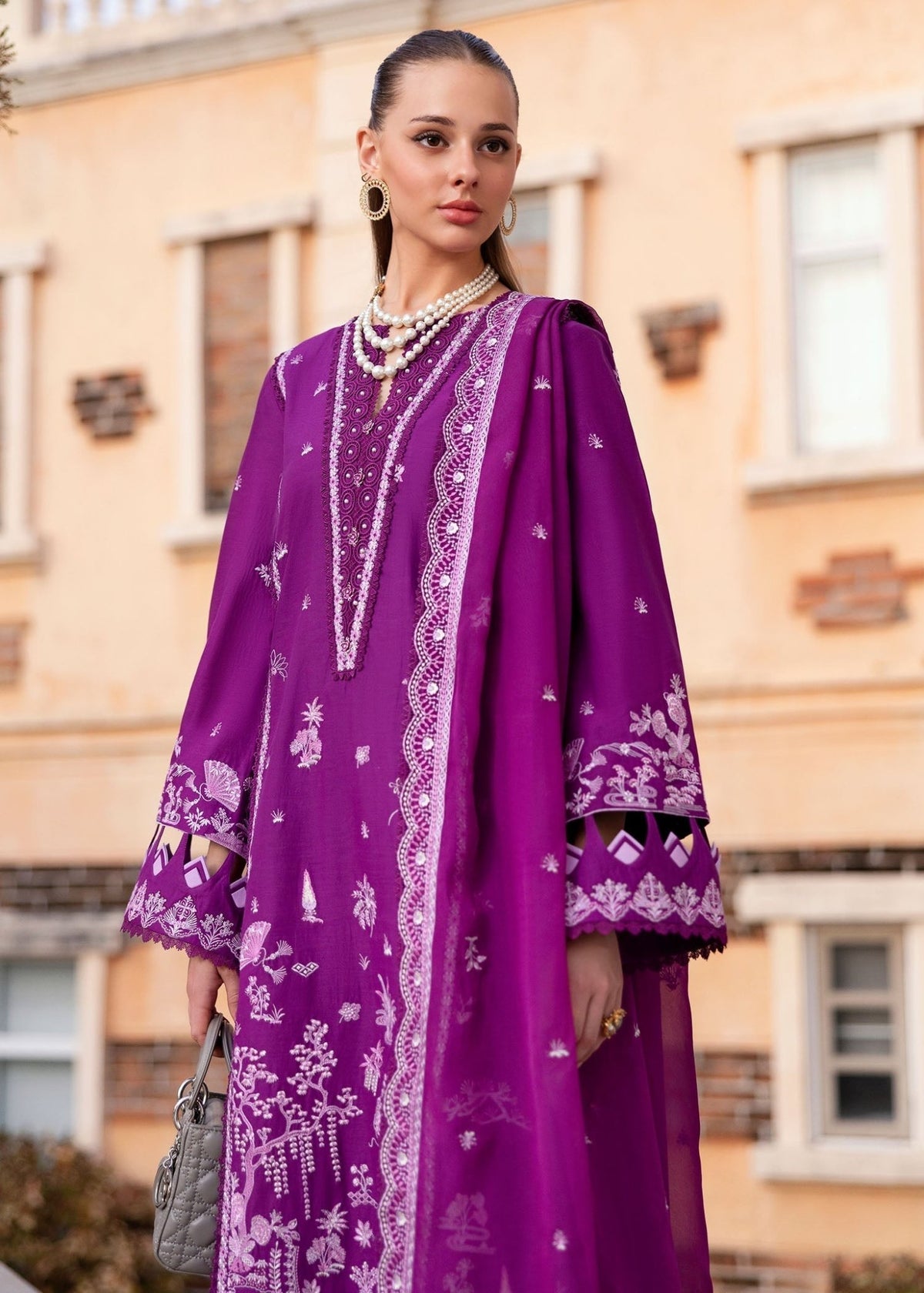 Kanwal Malik | Siena Pret | Cyra-Brand:Kanwal Malik-Type:Ladies Clothes-Plum-Lawn-House of Maryam- Buy in UK, USA