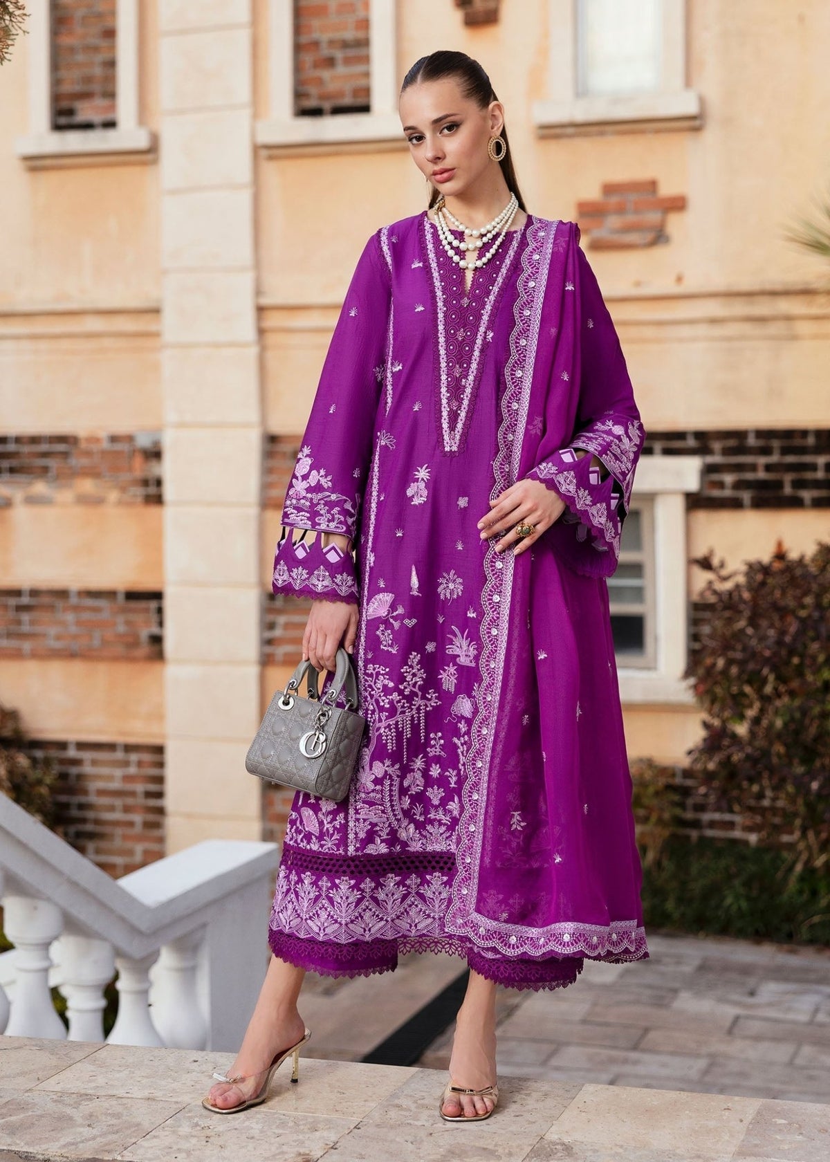 Kanwal Malik | Siena Pret | Cyra-Brand:Kanwal Malik-Type:Ladies Clothes-Plum-Lawn-House of Maryam- Buy in UK, USA
