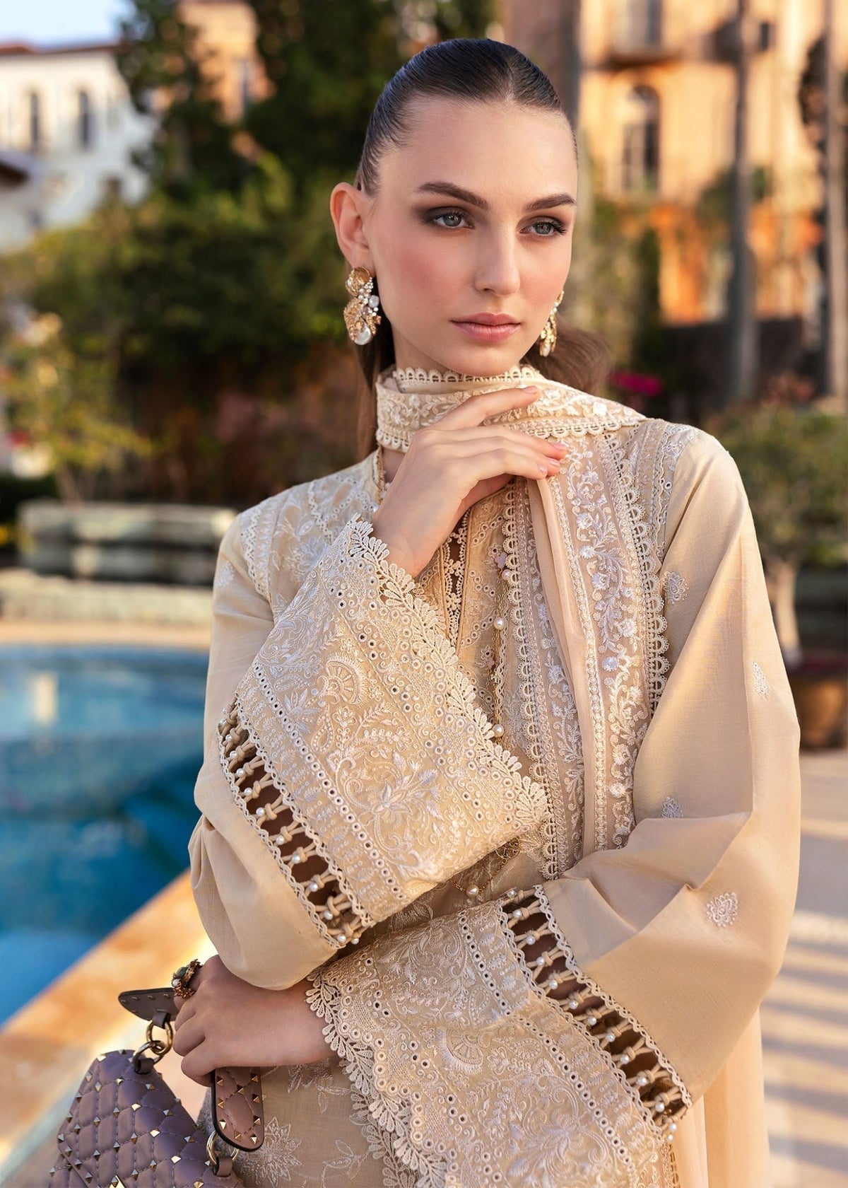 Kanwal Malik | Siena Pret | Sage-Brand:Kanwal Malik-Type:Ladies Clothes-Beige-Lawn-House of Maryam- Buy in UK, USA