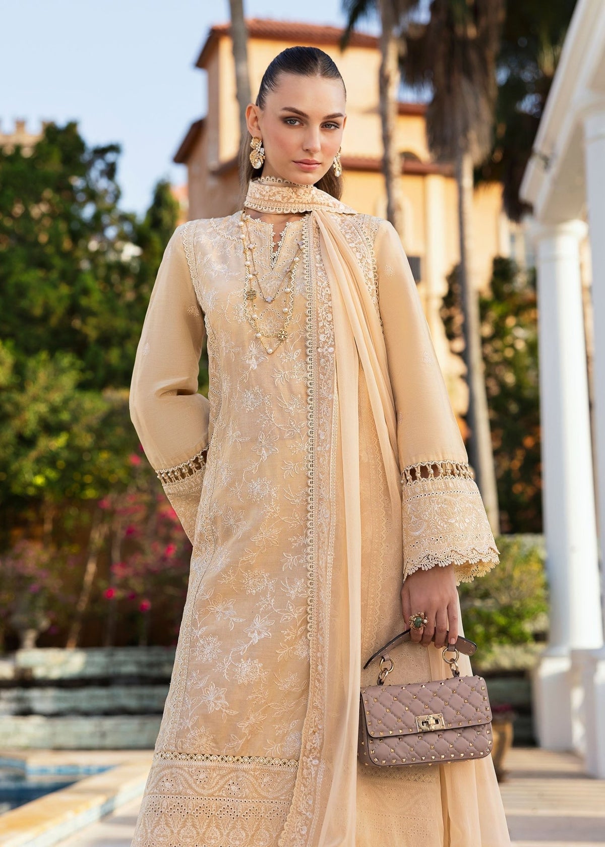 Kanwal Malik | Siena Pret | Sage-Brand:Kanwal Malik-Type:Ladies Clothes-Beige-Lawn-House of Maryam- Buy in UK, USA
