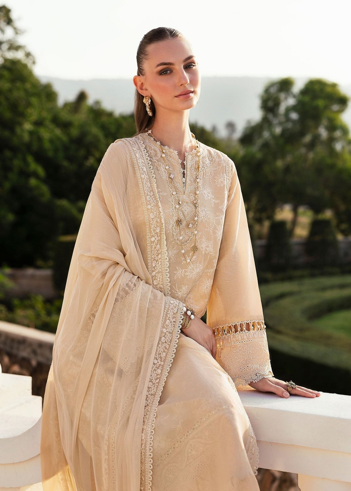 Kanwal Malik | Siena Pret | Sage-Brand:Kanwal Malik-Type:Ladies Clothes-Beige-Lawn-House of Maryam- Buy in UK, USA