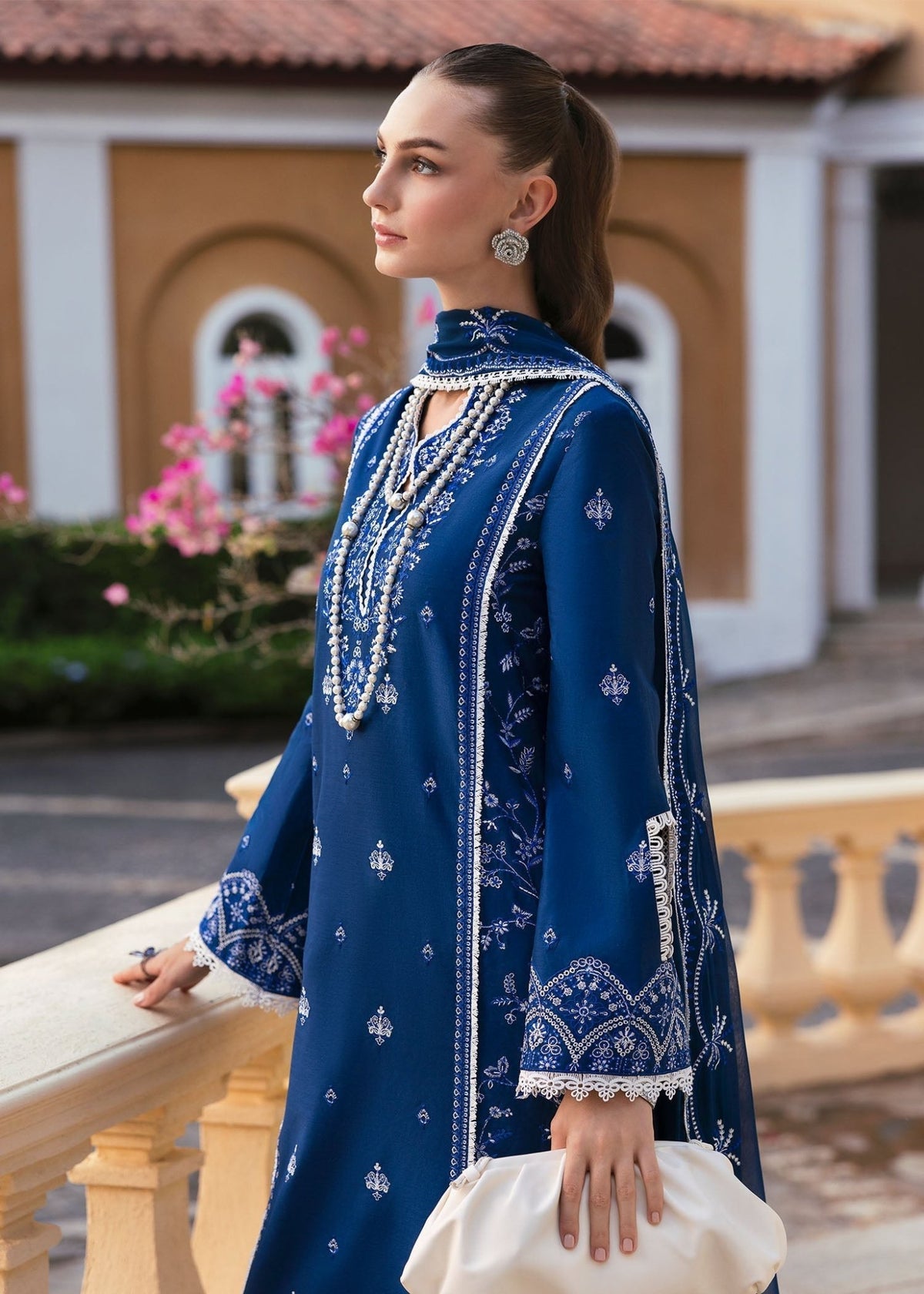 Kanwal Malik | Siena Pret | Zuha-Brand:Kanwal Malik-Type:Ladies Clothes-Navy Blue-Lawn-House of Maryam- Buy in UK, USA