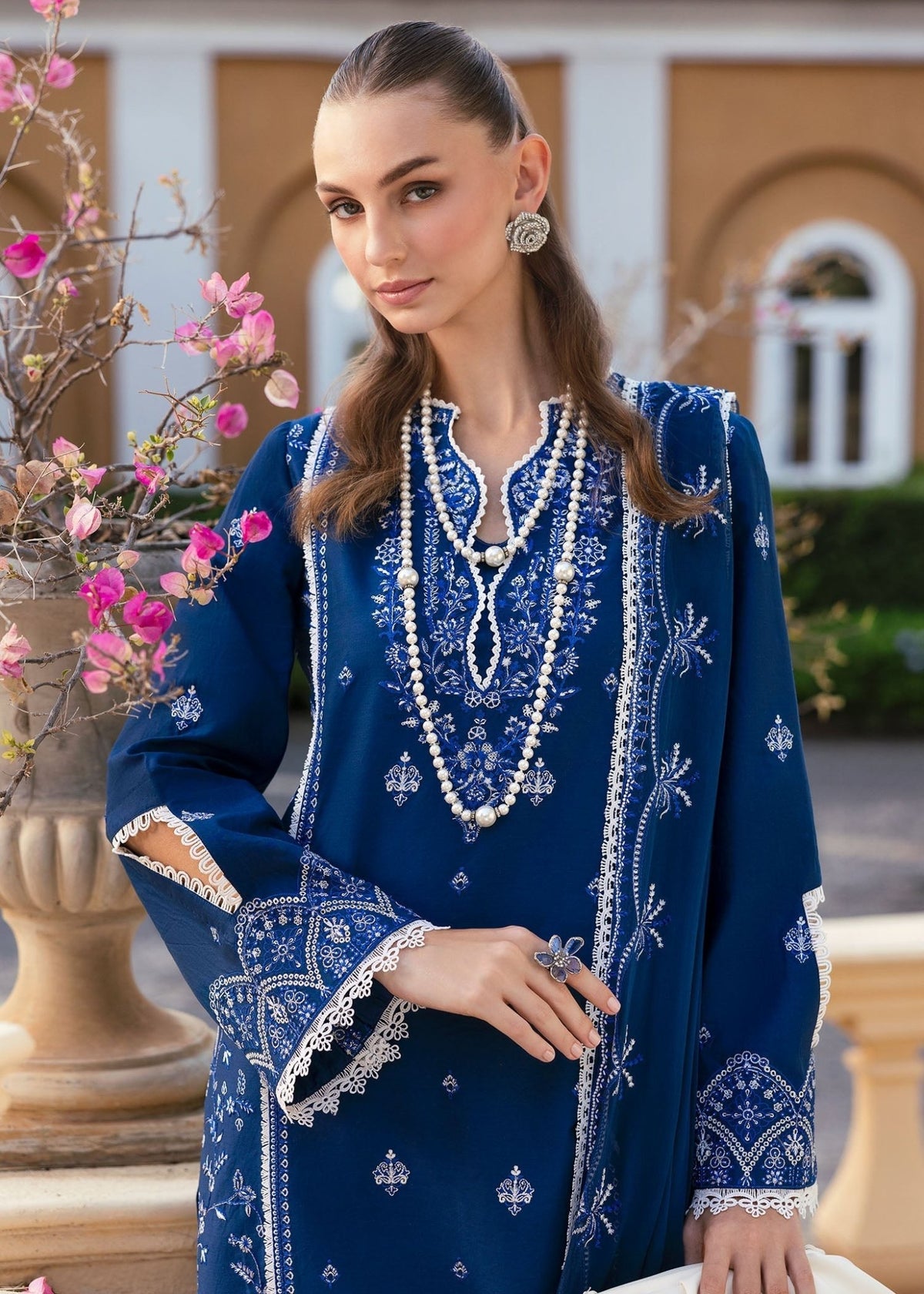Kanwal Malik | Siena Pret | Zuha-Brand:Kanwal Malik-Type:Ladies Clothes-Navy Blue-Lawn-House of Maryam- Buy in UK, USA