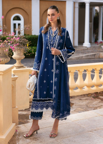 Kanwal Malik | Siena Pret | Zuha-Brand:Kanwal Malik-Type:Ladies Clothes-Navy Blue-Lawn-House of Maryam- Buy in UK, USA