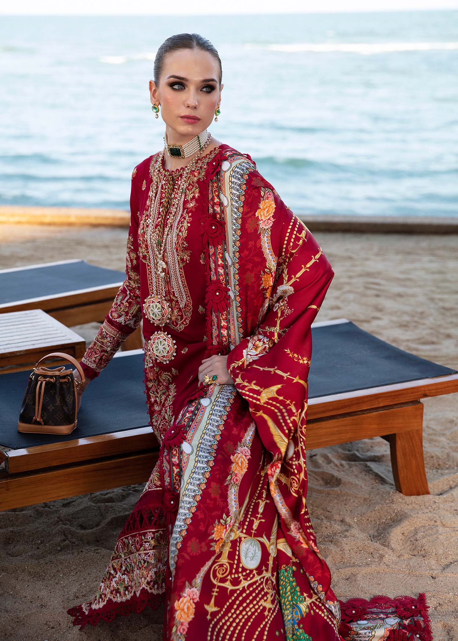 Kanwal Malik | Sareen Luxury Lawn 24 | Rose by Designer Kanwal Malik - House of Maryam - Pakistani Designer Ethnic Wear in {{ shop.shopifyCountryName }}