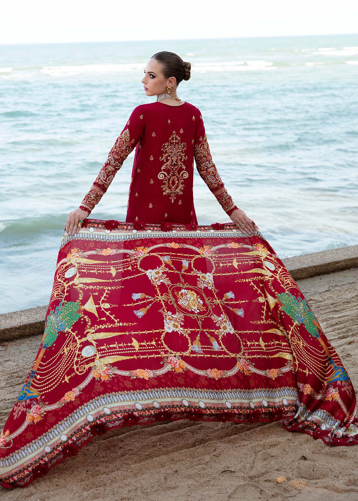 Kanwal Malik | Sareen Luxury Lawn 24 | Rose by Designer Kanwal Malik - House of Maryam - Pakistani Designer Ethnic Wear in {{ shop.shopifyCountryName }}